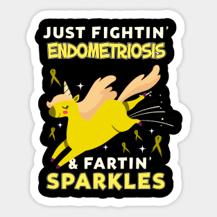 endometriosis funny unicorn farting sparkles Sticker